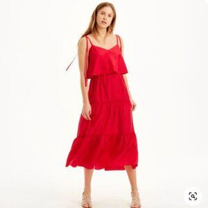 Club Monaco Quenby Silk Tiered Maxi Dress, Fuchsia - Size 00